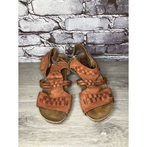 Miz Mooz Orange Leather Side Zipper Strap Heeled Sandals Women Sz 41EU/10.5M US - Picture 2 of 16